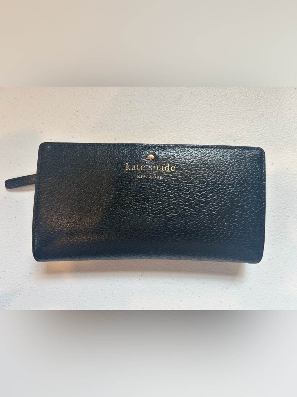 Kate Spade Black Leather Zip Wallet